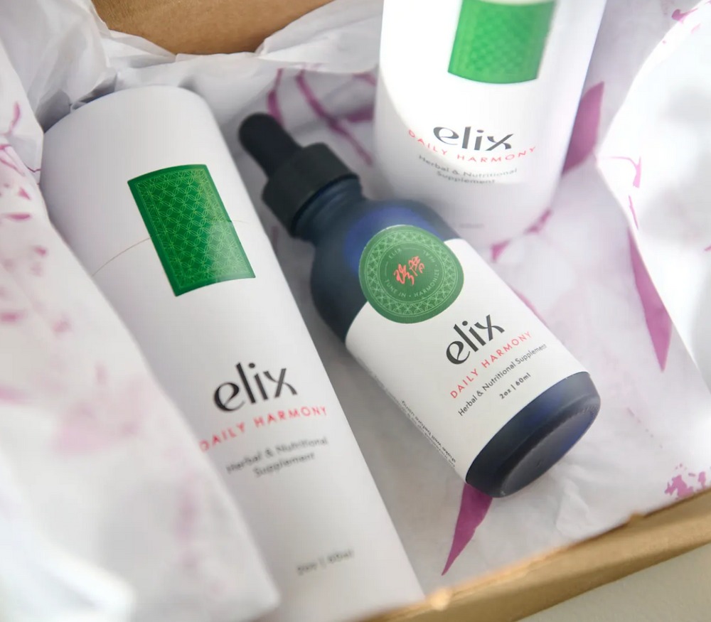 Elix Daily Harmony tincture bottles - 2024 Holiday Gift Guide