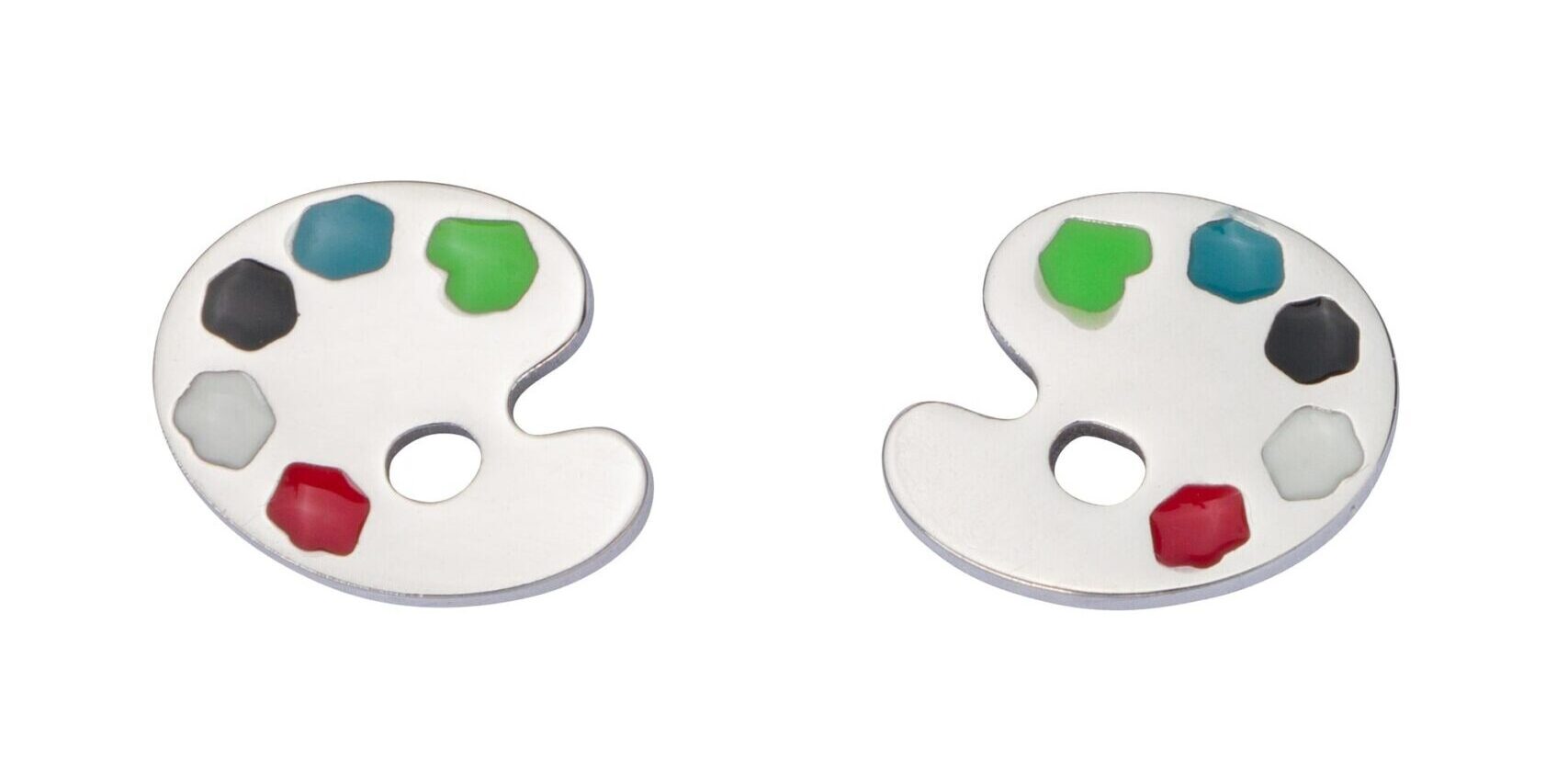 Fashion Brand Company Silver Paint Palette Earrings